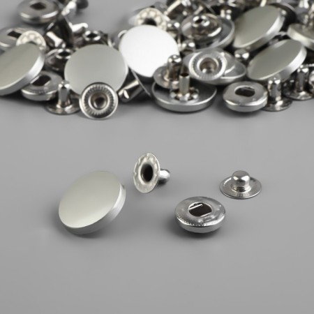 Installation button, alpha (S-shaped), d = 17 mm, silver matte color-1