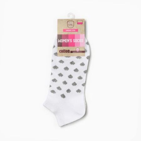 Women's socks "hearts, white color, rr 23-25-2