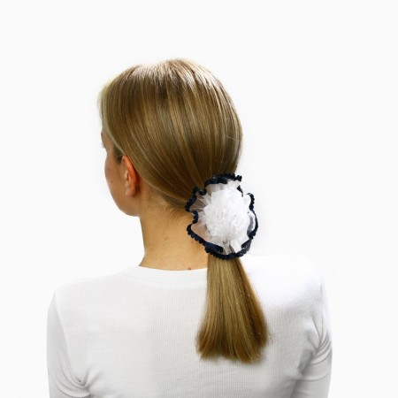 Outlet. Bant for hair on elastic band, white, 11 cm, princesses-1