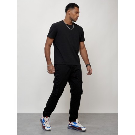 Cargo jeans male, size 56, black color-6