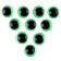 Elose -based eyes, set of 10 pcs., Size 1 pc. - 8 mm, green color