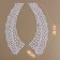 Collar sewing, guipyur, 21 × 6 cm, white color