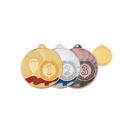 Medal d = 50 mm, under the tab 25 mm, thickness 1.5 mm, color gold