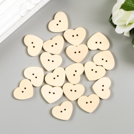 Auroles decorative "heart", wood, 22x20 mm (set 18 pcs)-2