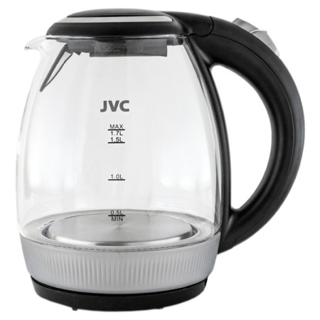 Electric kettle JVC JK-KE1516, glass, 2200 W, 1.7 l, black
