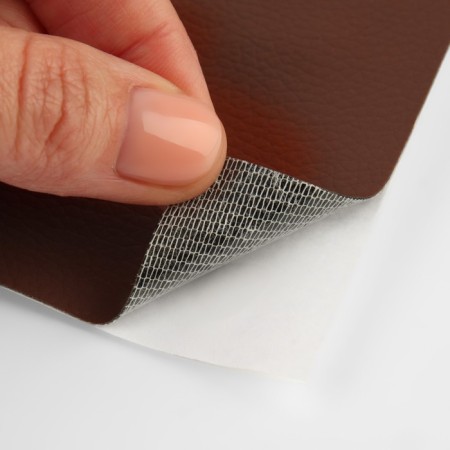 Artificial leather, with an adhesive base, 137 × 50 cm, 0.5 mm, brown color-3