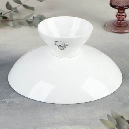 Porcelain vase for fruit Wilmax Olivia, 24 × 11.5 cm, white color-3