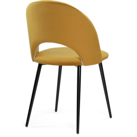 Chair on a metal frame Irre Metal/velor, black/yellow 50x55x82 cm-3