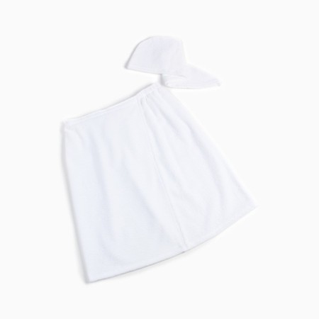 Set for the Ethel sauna Pareo (68x150 cm) and Chalma, white color-5