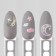 Nail stickers "Moon and stars", voluminous, multi -colored/holographic