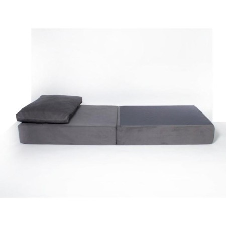 Armchair-bed "Octa", size 75x100 cm, gray color, velor-2
