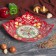 Rishtan ceramics "Flowers", 33 cm, square, red