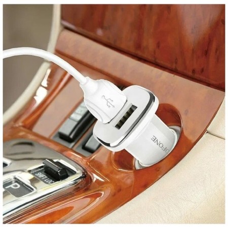 Car charger Borofone BZ12, 2XUSB, 2.4 A, white-5