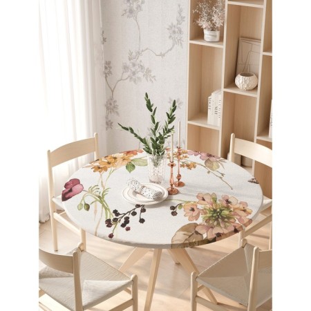 Grinding tablecloth "Tender watercolor", round, oxford, elastic band, size 140x140 cm, diameter 105-120 cm-2