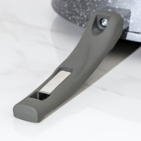 Granite pan, d = 28 cm, plastic handle, anti -stick coating, gray color-4