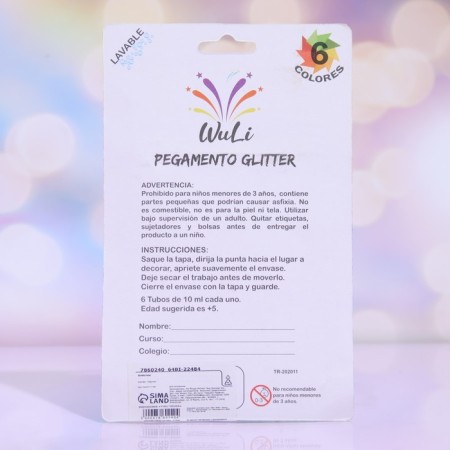 Cosmetic glitter color (adhesive), set, 6 pcs, 12 g-4