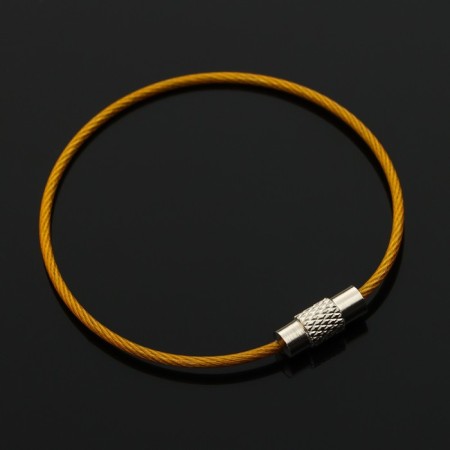 TORSO keychain, steel cable, 15 cm, yellow-1