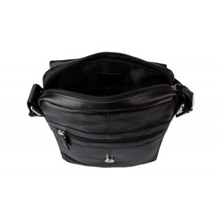 Male bag, lightning department, 2 outer pockets, adjustable belt, black color-2