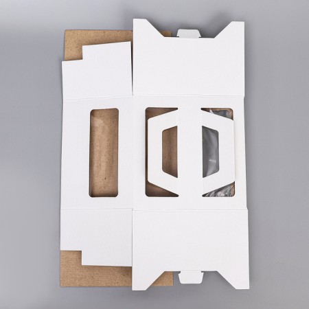 Box for cake 2 windows, with handles, white, 22 x 22 x 15 cm-4