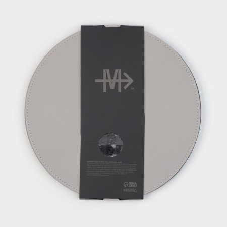Standards for hot Magistro, 4 pcs: D = 28.5 cm, stands for a mug D = 10 cm, eco -leather, bilateral, gray-7
