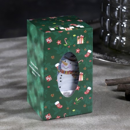 LED figure “White Gift with a snowman” 6.3 × 11.5 × 6.3 cm, plastic, batteries AAAX3 (not in the kit), flame effect-3
