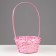 Wicker basket, bamboo, pink, 19x19x32 cm