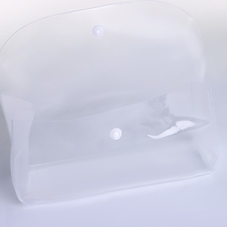 Cosmetic bag on the button, white color-2