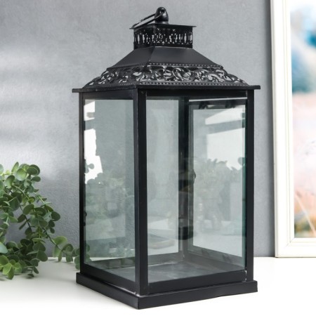 Summary metal, glass "Etna" black set 2 pcs 19x19x39 cm, 14x14x27 cm-8
