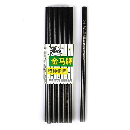 Colored pencil for different surfaces (glass, fabric, metal, plastic, rubber) black
