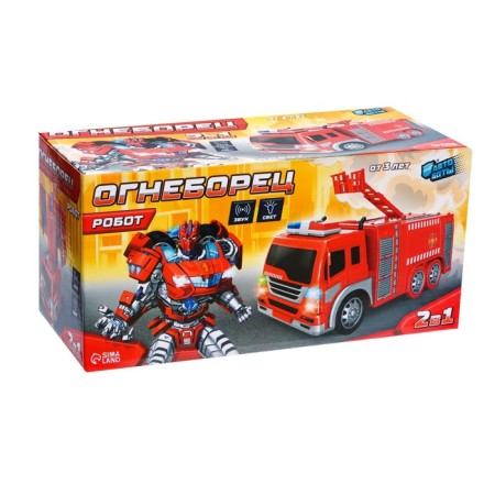 Firefighter robot, transforms, light and sound effects-8