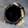 Figure pot "Owl" black with gold, 28x26cm