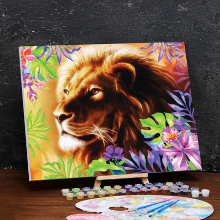Picture on numbers on a canvas with a subframe "Leo", 40 x 50 cm-1