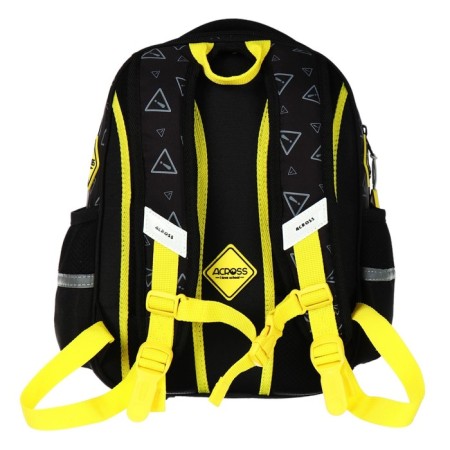 School backpack 40x33x15cm, ergonomic back, Across 410, black/yellow-4