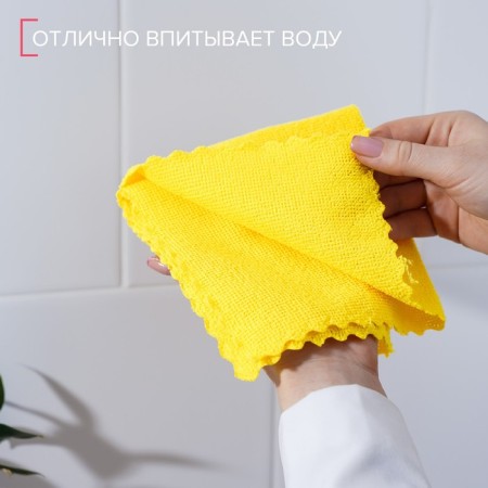 Salpha universal share "Promo", a cleaning rag, 180 g, 10 pcs, 30 × 30 cm, microfiber, ultrasound processing of the edge, mix-2