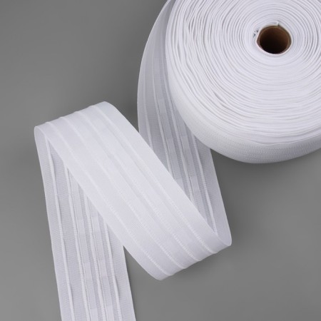 Curtain tape, matte, 6 cm, 50 ± 1 m, white color-3