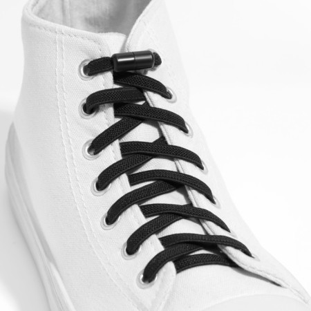 Shoes for shoes, steam, flat, with a latch, elastic, 6 mm, 100 cm, black color-2