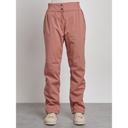 Warmed female trousers, size 50, color light brown-4