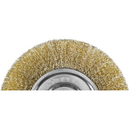 Disc “bison” brush 35187-150_z01, for ushm, brassized 0.3 mm, steel, 22.2x150 mm-1