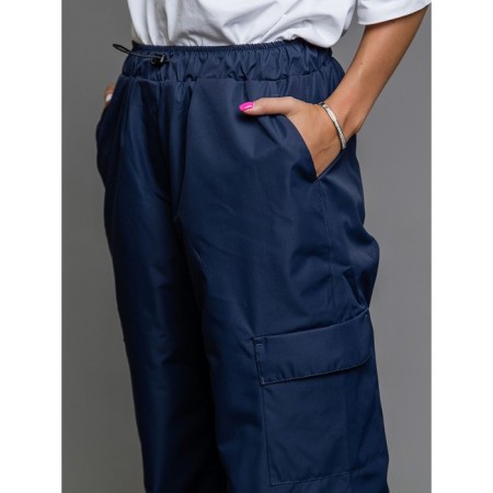 Dressed children's trousers, height 176 cm, dark blue color-3