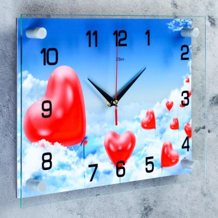 Carty clock is wall, series: people, "air hearts", 25x35 cm-1