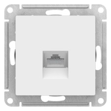 Розетка компьютерная SE ATLASDESIGN, RJ45, встраиваемая, IP20, белая, ATN000183