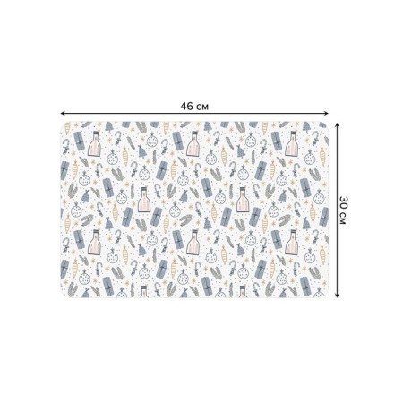 A set of napkins for setting a Christmas set, rectangular, rounded edges, size 30x46 cm, 4 pcs-2