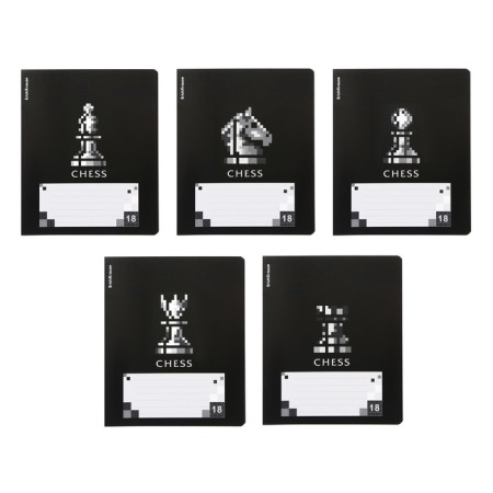 Notebook of 18 sheets in the Erichkrause "Chess Player", UV-fluid, cover coated cardboard, OFSET block, mix