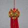 Textile suspension, plastic "Chinese lion" red 2x4x14 cm
