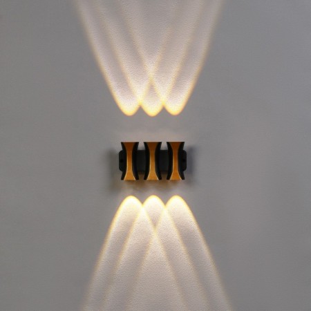 Facade lamp "Elegant", FSD-042, 6 W, 3000K, 3 rays, IP65, 220 V, plastic, black