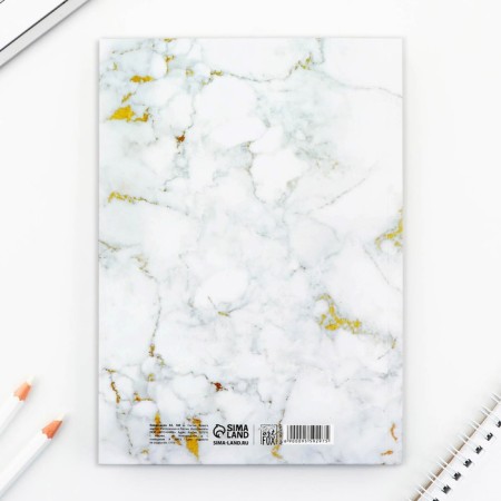 Diary A5, 160 l. Solid cover "White Marble"-1