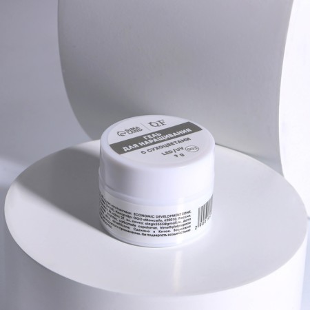 Heling gel, with dried flowers, 3 phase, 9 g, led/uv, transparent/turquoise color-6