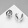 Earrings Metal "Chord" oval, waves, color silver