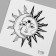 Tattoo on the body Black "Esoteric. Month and Sun" 6x6 cm