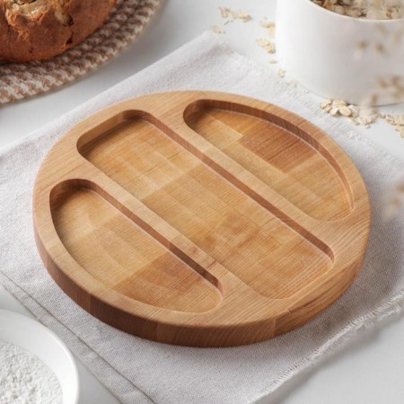 Menzhitsa Round Barie Dauline, D = 20 cm, 3 sections, birch, saturated with oil-2